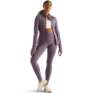 Women's Matte Zip-Up Jacket x Tights - Black Plum