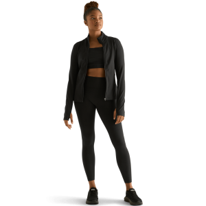 Women's Matte Zip-Up Jacket x Tights - Black